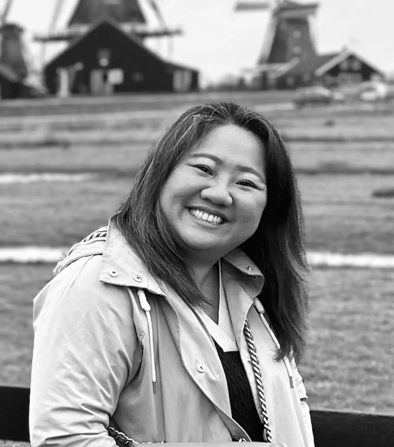 Black and white photo of Laverne, the sister of the groom